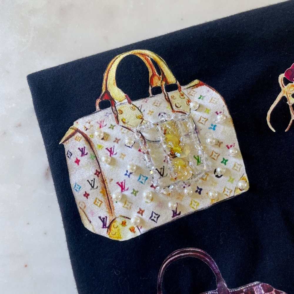 Something Pretty T-Shirt with Louis Vuitton & Miu Miu Handbags Bling Graphic - Picture 6 of 16
